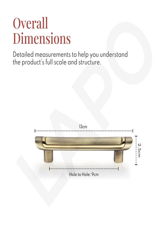 LAPO 4 Inch Pull Handles for Kitchen Cabinets & Drawers, Sleek Antique/Gold Window Drawer Handles for Almirah and Cupboard (96mm, Antique/Gold Finish, Pack of 2) - Image 2